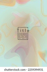 Trendy Geometric Cover Design with Gradient and Abstract Lines, Figures for your Business.  Magazine Fluid Rainbow Poster Design, Gradient Effect for Presentation.