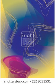 Trendy Geometric Cover Design mit farbigen und abstrakten Linien, Figures for your business.  Placard Fluid Rainbow Poster Design, Farbverlauf-Effekt für die Leistung.