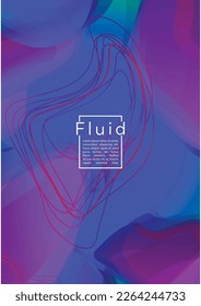 Trendy Geometric Cover Design with Gradient and Abstract Lines, Figures for your Business.  Template Fluid Rainbow Poster Design, Gradient Effect for Performance.