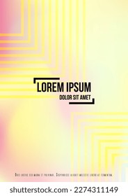 Trendy Geometric Cover Design with Gradient and Abstract Lines, Figures for your Business. Poster Fluid Rainbow Poster Design, Gradient Effect for Electronic Festival.