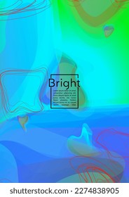 Trendy Geometric Cover Design with Gradient and Abstract Lines, Figures for your Business.  Banner Fluid Rainbow Poster Design, Gradient Effect for Disco Party.
