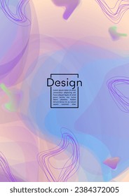 Trendy Geometric Cover Design with Gradient and Abstract Lines, Figures for your Business.  Flyer Fluid Rainbow Poster Design, Gradient Effect for Branding.