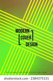 Trendy Geometric Cover Design mit farbigen und abstrakten Linien, Figures for your business. Flyer Fluid Rainbow Poster Design, Farbeffekt für das Branding.