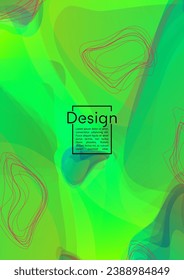 Trendy Geometric Cover Design with Gradient and Abstract Lines, Figures for your Business.  Flyer Fluid Rainbow Poster Design, Gradient Effect for Disco Party.