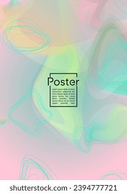 Trendy Geometric Cover Design with Gradient and Abstract Lines, Figures for your Business.  Placard Fluid Rainbow Poster Design, Gradient Effect for Branding.