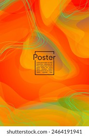 Trendiges geometrisches Cover-Design mit Farbverlauf und Abstrakten Linien, Figuren für Ihr Unternehmen.  Page Fluid Rainbow Poster Design, Gradient Effekt für Elektronische Musik Festival.