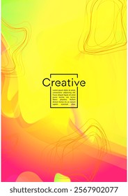 Trendy Geometric Cover Design with Gradient and Abstract Lines, Figures for your Business.  Banner Fluid Rainbow Poster Design, Gradient Effect for Disco Party.