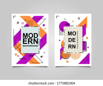 Trendy geometric design. Set of trendy memphis design. colorful geometric background design. Applicable for flyer, brochure, cover, magazine, book, banner, etc.