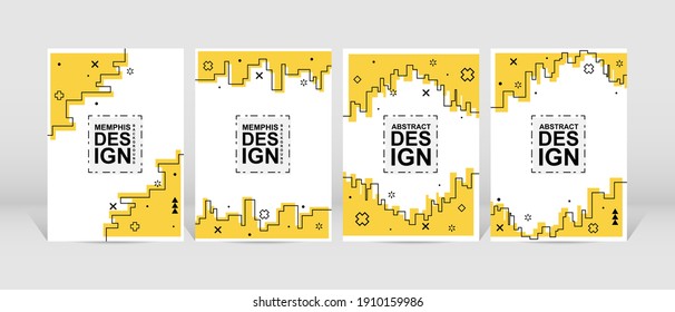 Trendy geometric design. Set of trendy memphis design. Simple and minimalist geometric background design. Applicable for flyer, brochure, cover, magazine, book, banner, etc.