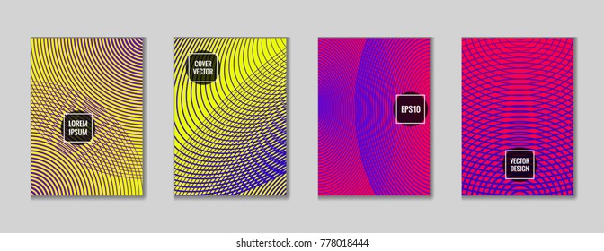 Trendy geometric design title page background. Cool template journal header page set. First page minimal graphic design for business notebook, dairy or notepad.