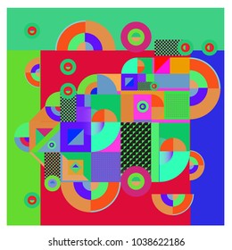 Trendy geometric elements background and pattern design. Retro style texture, pattern and elements. Modern abstract design poster and cover template.