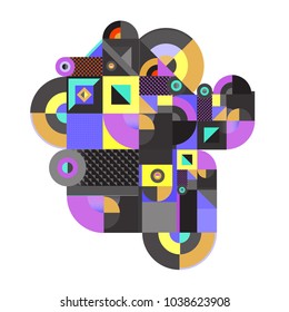 Trendy geometric elements background and pattern design. Retro style texture, pattern and elements. Modern abstract design poster and cover template.