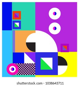 Trendy geometric elements background and pattern design. Retro style texture, pattern and elements. Modern abstract design poster and cover template.