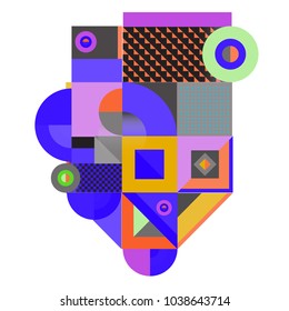 Trendy geometric elements background and pattern design. Retro style texture, pattern and elements. Modern abstract design poster and cover template.
