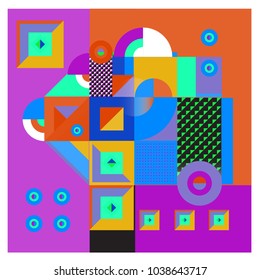 Trendy geometric elements background and pattern design. Retro style texture, pattern and elements. Modern abstract design poster and cover template.