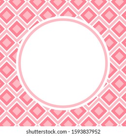 Trendy geometric elements memphis card. Seamless memphis pattern for Happy Valentine's Day celebration with circle for your text.