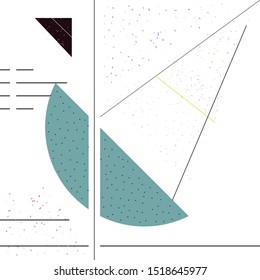 Trendy geometric elements memphis cards. Geometric style texture, pattern and geometric elements. Modern abstract design poster, cover, card design.