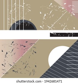 Trendy geometric elements memphis cards. Geometric style texture, pattern and geometric elements. Contemporary art collage