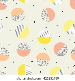 Trendy geometric elements memphis cards.  Retro style texture, pattern and geometric elements. Modern abstract design poster, cover, card design.