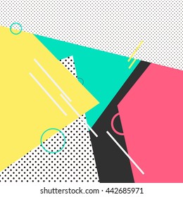  Elementos geométricos de moda pintan las cartas. Textura, patrón y forma geométrica de estilo retro. Afiche moderno de diseño abstracto, diseño de portada.