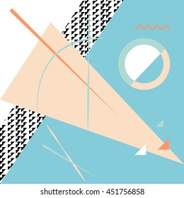 Trendy geometric elements memphis cards. Retro style texture, pattern and geometric elements. Modern abstract design poster, cover, card design. - stock vector