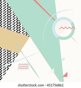 Trendy geometric elements memphis cards. Retro style texture, pattern and geometric elements. Modern abstract design poster, cover, card design. - stock vector