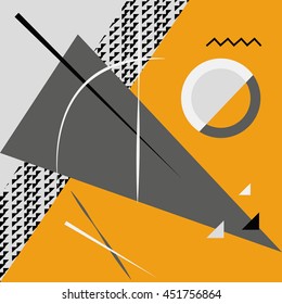 Trendy geometric elements memphis cards. Retro style texture, pattern and geometric elements. Modern abstract design poster, cover, card design. - stock vector