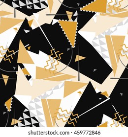 Trendy geometric elements memphis cards pattern. Retro style texture, pattern and geometric elements. Modern abstract design poster, cover, card design. - stock vector