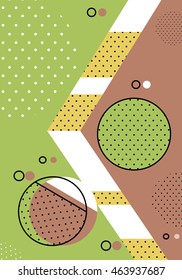 Trendy geometric elements memphis cards. Retro style texture, pattern and geometric elements. Modern abstract design poster, cover, card design. eps 10