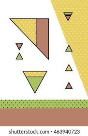 Trendy geometric elements memphis cards. Retro style texture, pattern and geometric elements. Modern abstract design poster, cover, card design. eps 10