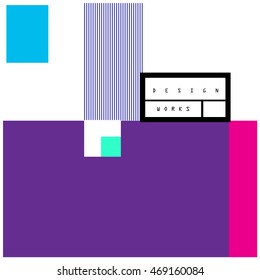 Trendy geometric elements memphis cards design. Retro style texture, pattern and elements. Modern abstract design poster and cover template