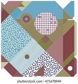 Trendy geometric elements memphis cards design. Retro style texture, pattern and elements. Modern abstract design poster and cover template