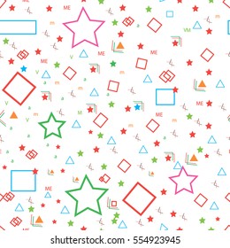 Trendy geometric elements memphis cards. Retro style texture, pattern and geometric elements. Modern abstract design poster, cover, card design.
