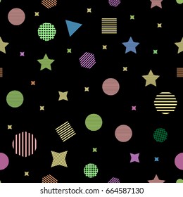 Trendy geometric elements memphis cards. Retro style texture, pattern and geometric elements. Modern abstract design poster, cover, card design.