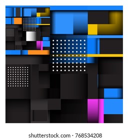 Trendy geometric elements memphis colorful and glowing design. Retro 90’s style texture, pattern and elements. Modern abstract background design and cover template.