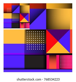 Trendy geometric elements memphis colorful and glowing design. Retro 90’s style texture, pattern and elements. Modern abstract background design and cover template.
