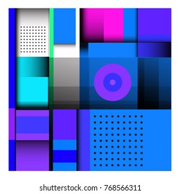 Trendy geometric elements memphis colorful and glowing design. Retro 90’s style texture, pattern and elements. Modern abstract background design and cover template.