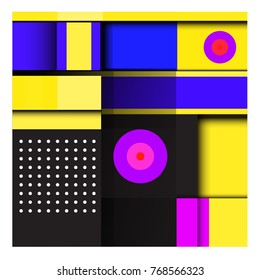 Trendy geometric elements memphis colorful and glowing design. Retro 90’s style texture, pattern and elements. Modern abstract background design and cover template.