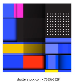 Trendy geometric elements memphis colorful and glowing design. Retro 90’s style texture, pattern and elements. Modern abstract background design and cover template.