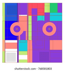 Trendy geometric elements memphis colorful and glowing design. Retro 90’s style texture, pattern and elements. Modern abstract background design and cover template.