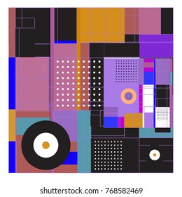 Trendy geometric elements memphis colorful and glowing design. Retro 90’s style texture, pattern and elements. Modern abstract background design and cover template.