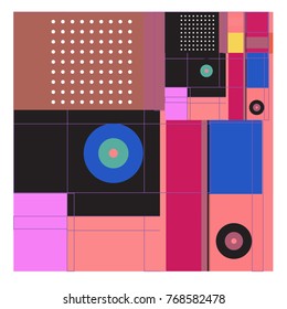 Trendy geometric elements memphis colorful and glowing design. Retro 90’s style texture, pattern and elements. Modern abstract background design and cover template.
