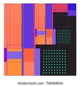 Trendy geometric elements memphis colorful and glowing design. Retro 90’s style texture, pattern and elements. Modern abstract background design and cover template.