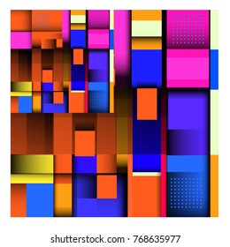 Trendy geometric elements memphis colorful and glowing design. Retro 90’s style texture, pattern and elements. Modern abstract background design and cover template.