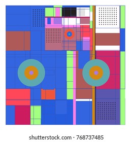 Trendy geometric elements memphis colorful and glowing design. Retro 90’s style texture, pattern and elements. Modern abstract background design and cover template.