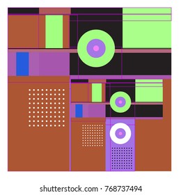 Trendy geometric elements memphis colorful and glowing design. Retro 90’s style texture, pattern and elements. Modern abstract background design and cover template.