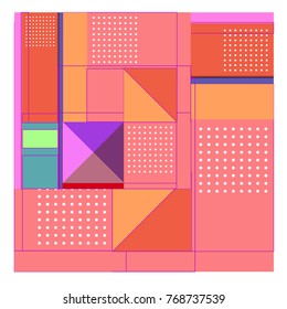 Trendy geometric elements memphis colorful and glowing design. Retro 90’s style texture, pattern and elements. Modern abstract background design and cover template.