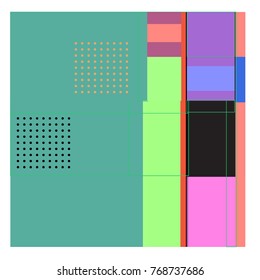 Trendy geometric elements memphis colorful and glowing design. Retro 90’s style texture, pattern and elements. Modern abstract background design and cover template.
