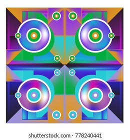 Trendy geometric elements memphis colorful and glowing design. Retro 90’s style texture, pattern and elements. Modern abstract background design and cover template.