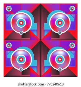Trendy geometric elements memphis colorful and glowing design. Retro 90’s style texture, pattern and elements. Modern abstract background design and cover template.